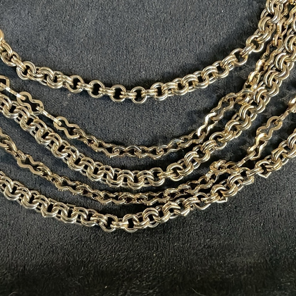 Vintage multi strand Coro chain necklace - Picture 2 of 6